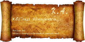 Kányi Alexandra névjegykártya