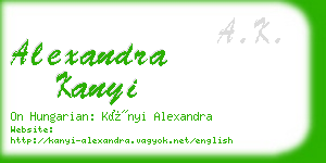 alexandra kanyi business card